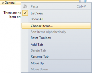 Visual Studio ToolBox